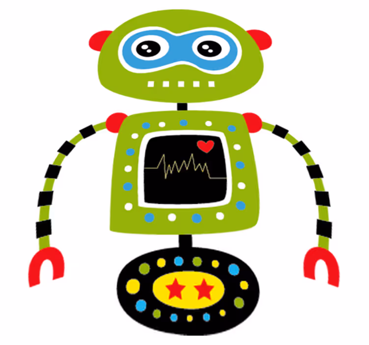 Zöld robot vinil szőnyeg gyerekeknek - TenStickers