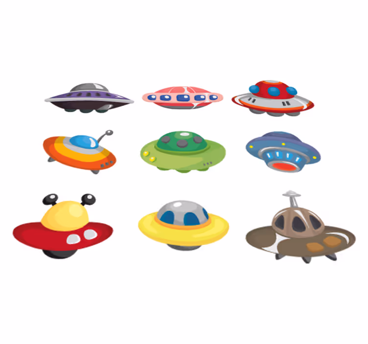 Ufos gyerek szőnyeg vinil szőnyeg gyerekek - TenStickers