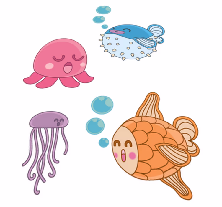 Gyerekeknek való vinil szőnyeg hal illusztrációval - TenStickers