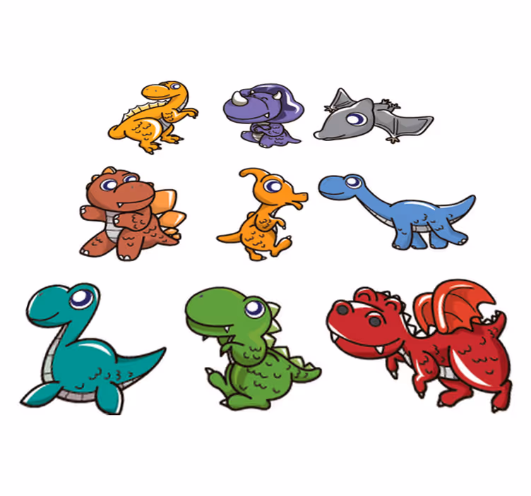 Dinoszaurusz bébi matricás vinil szőnyeg gyerekeknek - TenStickers