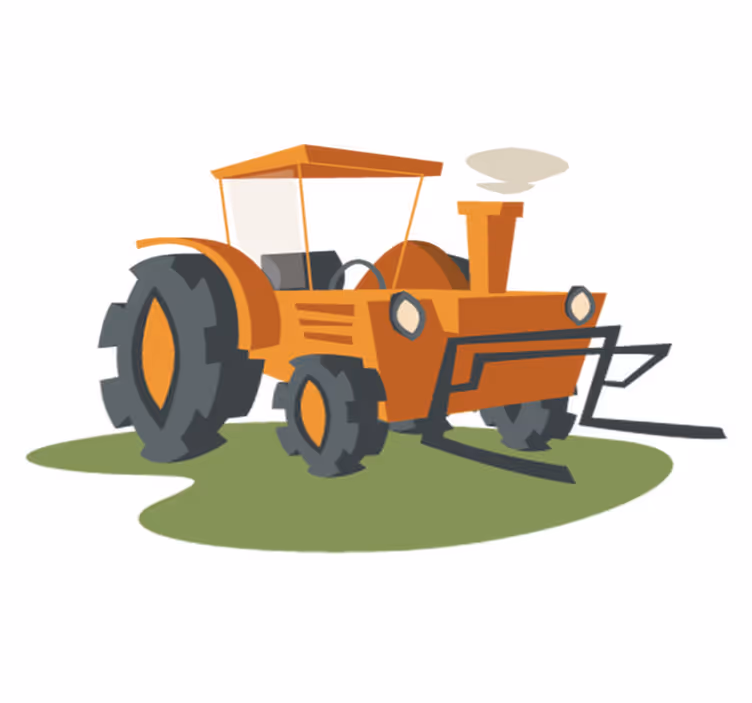 Narancs traktor vinil szőnyeg gyerekeknek - TenStickers