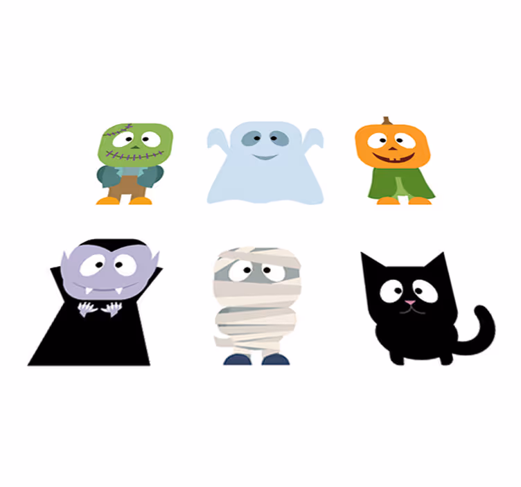 Halloween szörny matricák vinil szőnyeg gyerekeknek - TenStickers