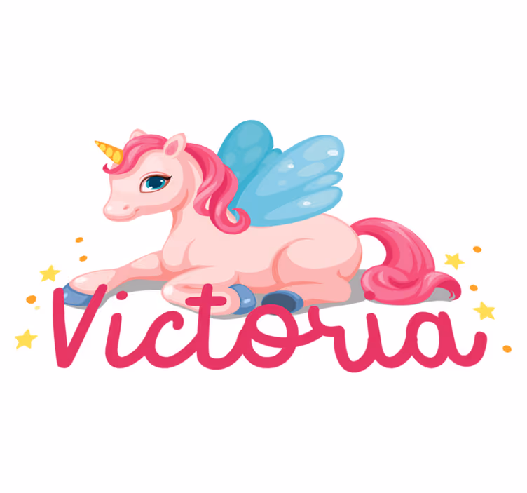 Vicces rózsaszín boldog egyszarvú vinil szőnyeg gyerekek - TenStickers