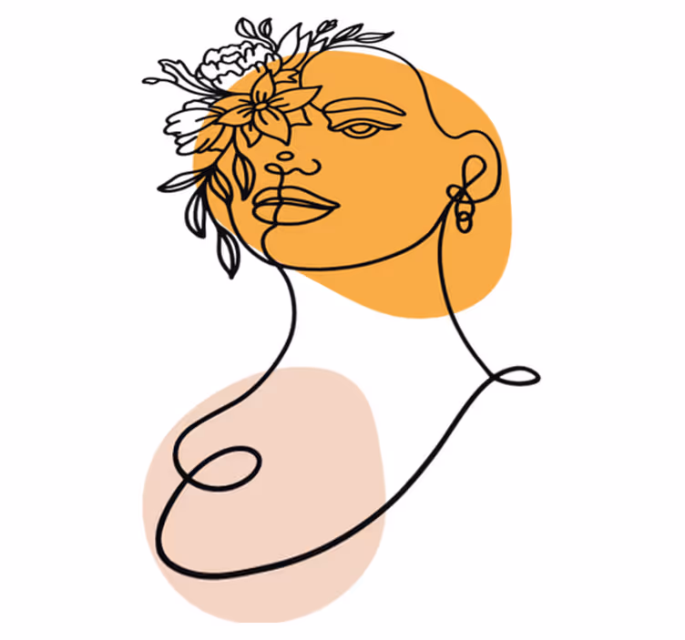 Minimalista női portré vinil szőnyeg hálószoba - TenStickers