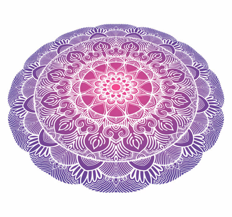 Lila élet virág mandala vinil szőnyeg hálószoba - TenStickers