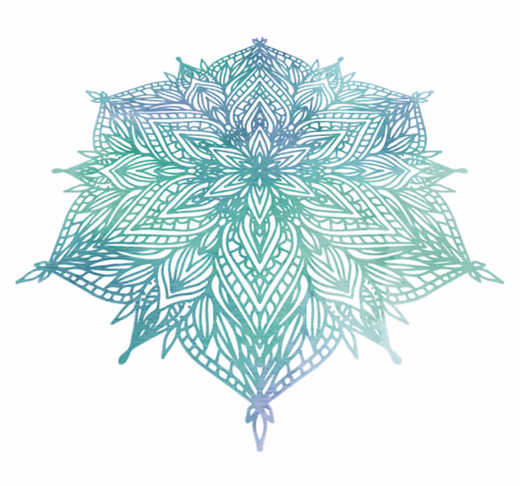 Türkiz mandala vinil szőnyeg hálószoba - TenStickers