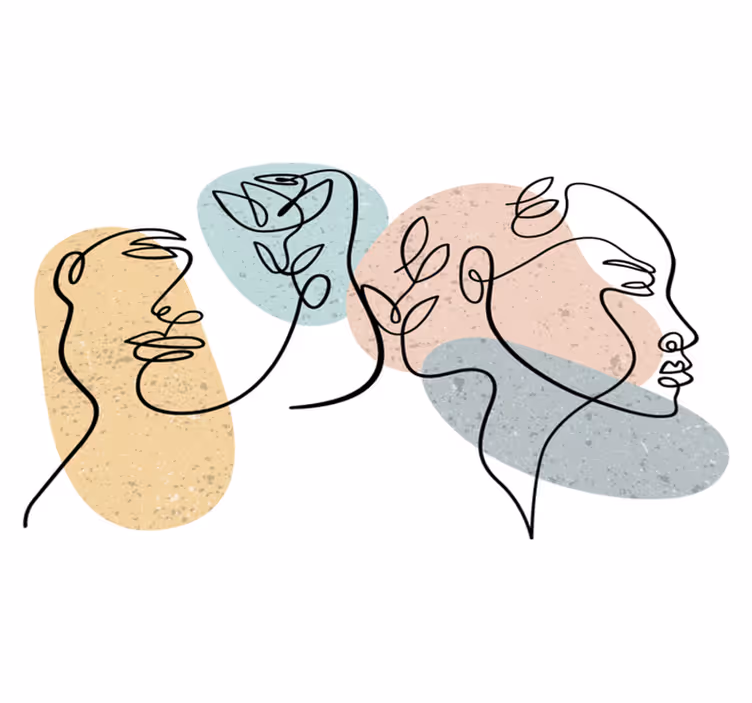 Vinil szőnyeg hálószoba női vonalrajzokkal - TenStickers