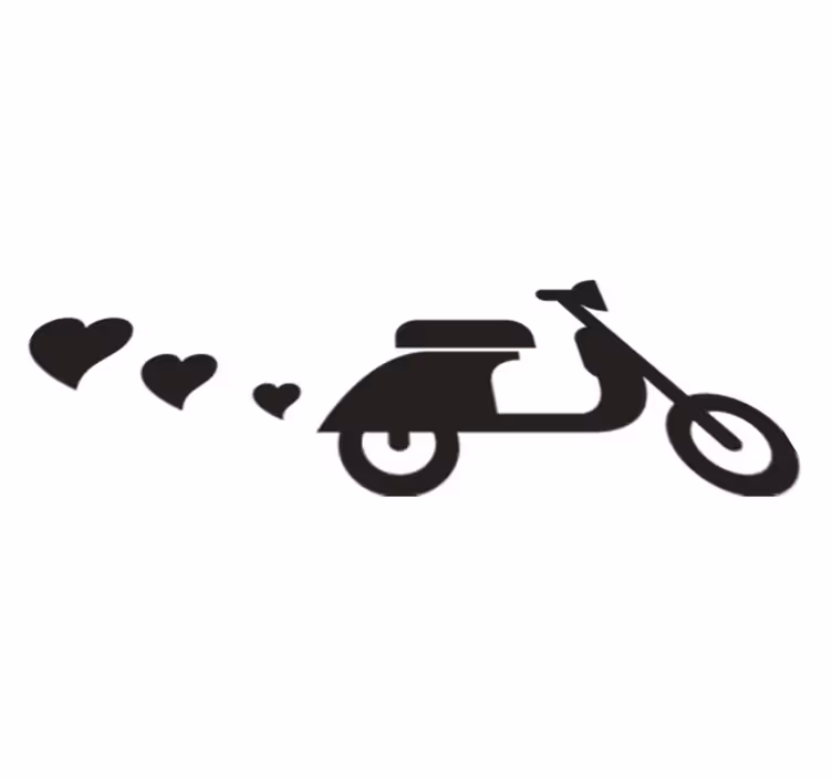 Motoros szív és vinil szőnyeg hálószoba - TenStickers