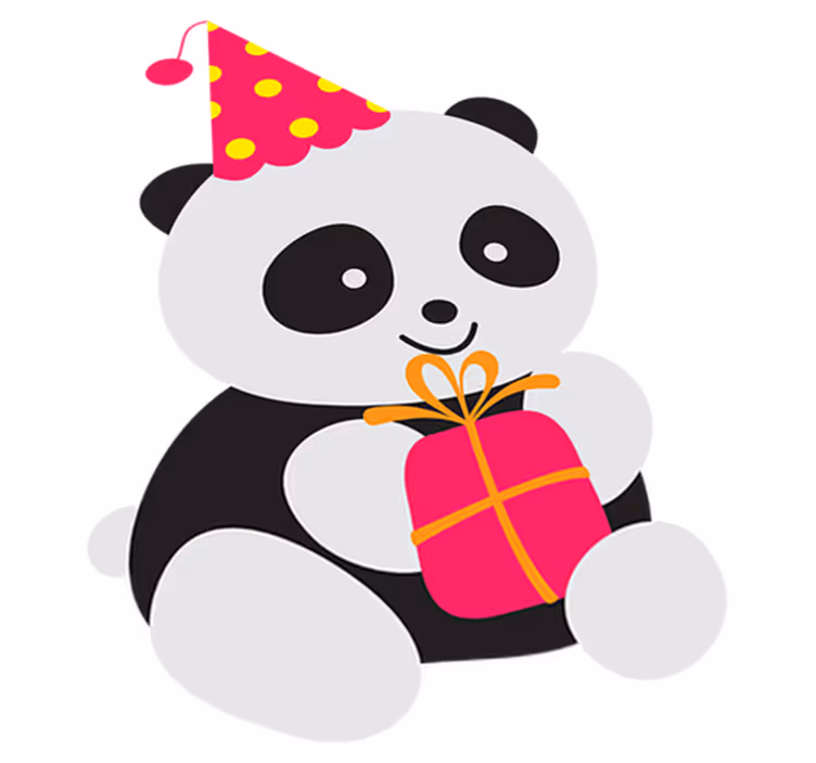 Ajándékos kis panda vinil szőnyeg gyerekeknek - TenStickers