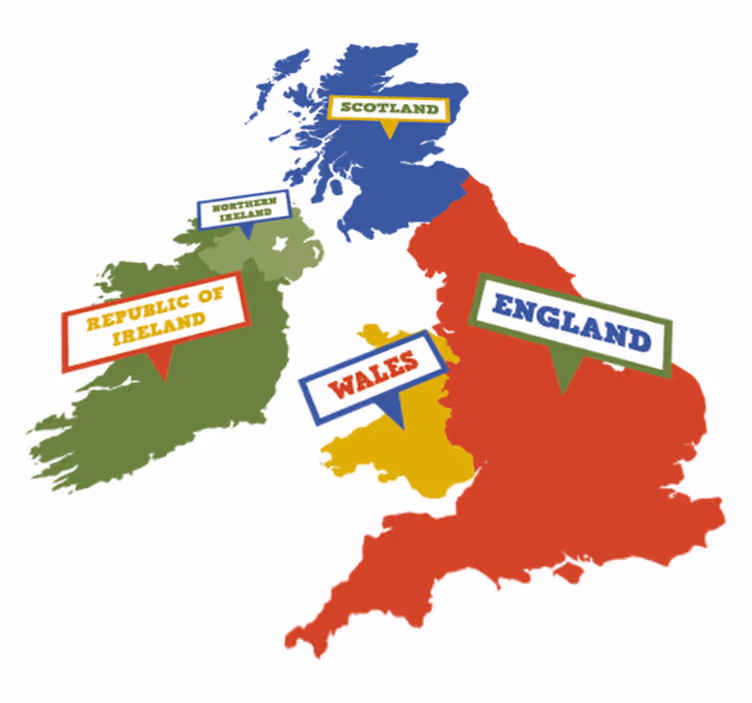 Színes nagy-britannia vinil szőnyeg világtérkép - TenStickers