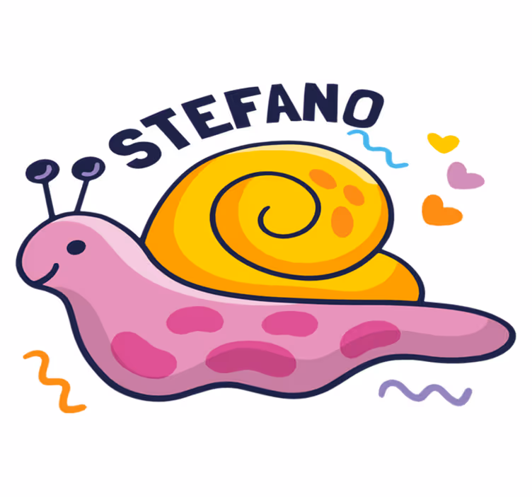 Színes csiga névvel vinil szőnyeg gyerekeknek - TenStickers