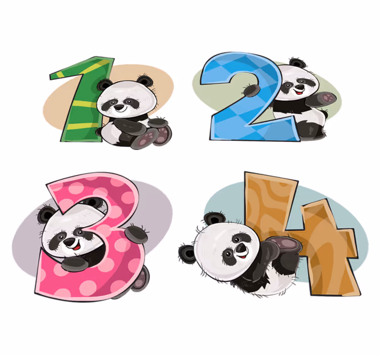 Gyerekeknek való vinil szőnyeg 4 panda - TenStickers