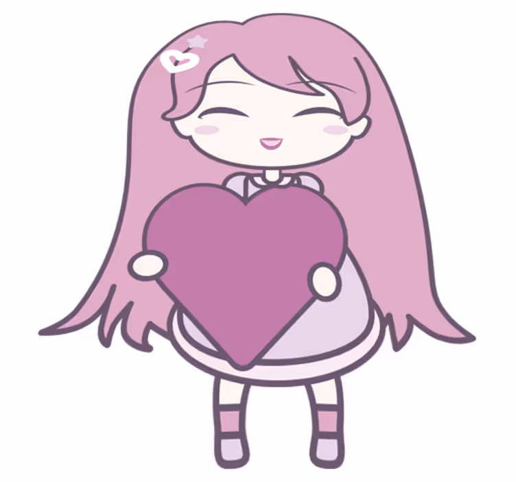 Anime lány szeretetet hoz - vinil szőnyeg gyerekek - TenStickers