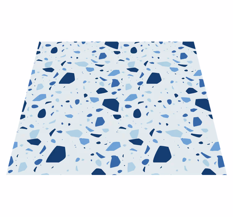 Kék terrazzo vinil szőnyeg fürdő esetében - TenStickers