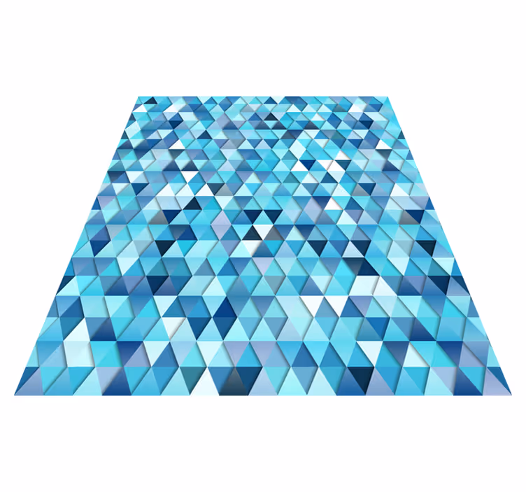 Geometrikus kék absztrakt vinil szőnyeg fürdőhöz - TenStickers