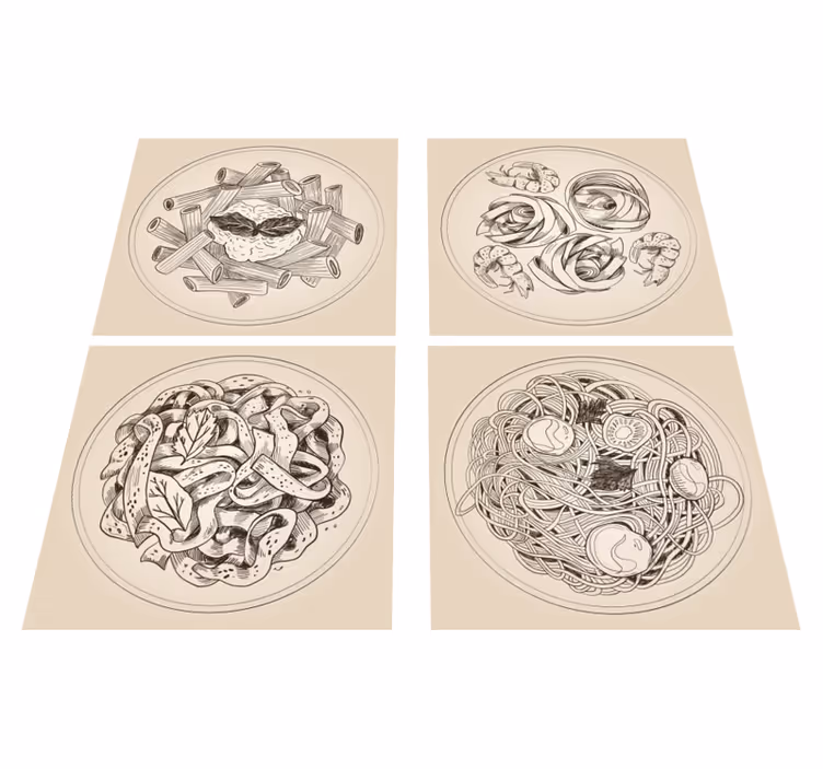 Ornamentális tányérok vinil szőnyeg konyha - TenStickers