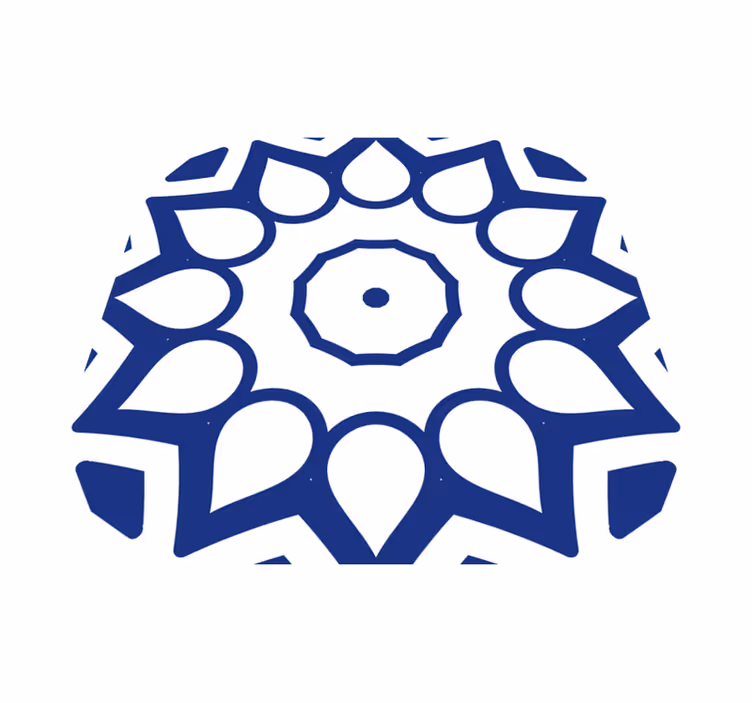 Delfti kék mandala virágos vinil szőnyeg konyha - TenStickers