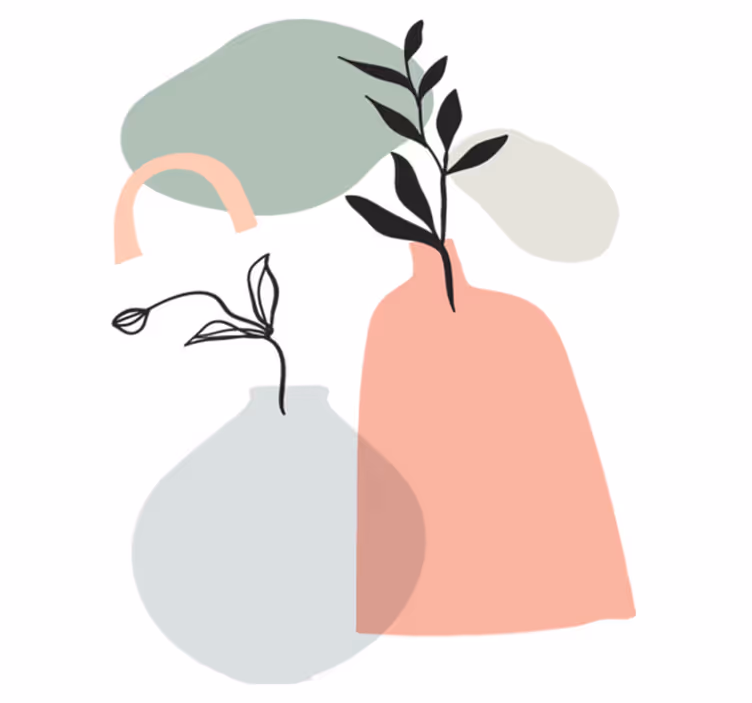 Minimalista színes levelek vinil szőnyeg konyha - TenStickers