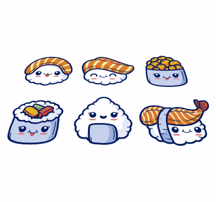 Cuki sushi vinil szőnyeg konyha - TenStickers