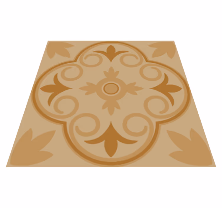 Beige vintage virágmintás vinil szőnyeg konyha - TenStickers