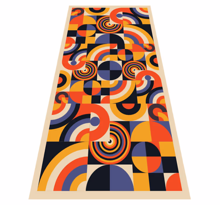 Színes bauhaus körök vinil szőnyeg konyha - TenStickers