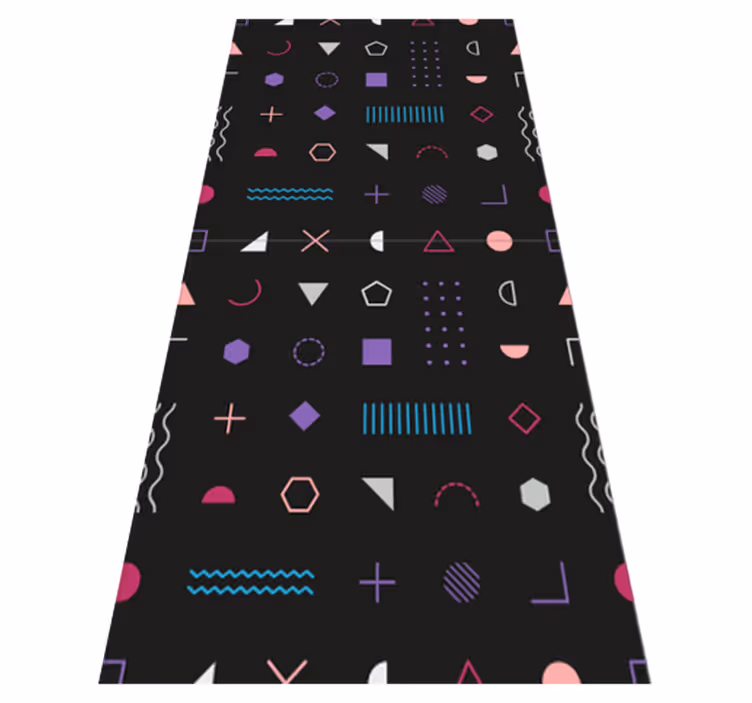 Többszínű retro geometrikus formák vinil szőnyeg hálószoba - TenStickers