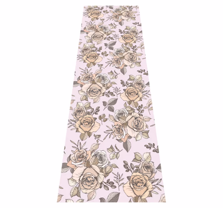 Rózsás shabby chic vinil szőnyeg hálószoba - TenStickers