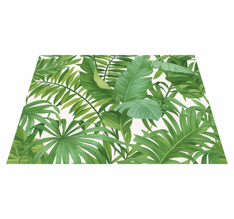 Tropical leaves motívum vinil szőnyeg hálószoba - TenStickers