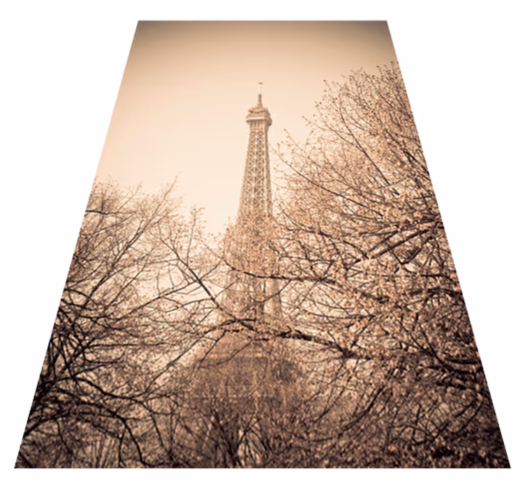 Vinil szőnyeg hálószoba eiffel-torony fákkal - TenStickers