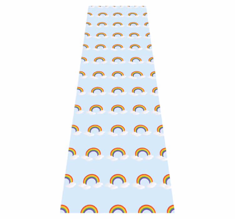 Színes szivárvány és felhők vinil szőnyeg hálószoba - TenStickers
