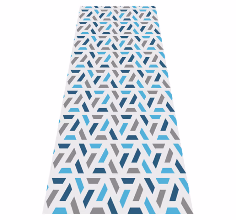 Kék és zöld geometrikus mintás vinil szőnyeg skandináv - TenStickers