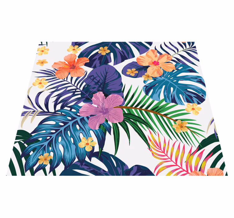 Hawaiian színes virágok vinil szőnyeg természet - TenStickers