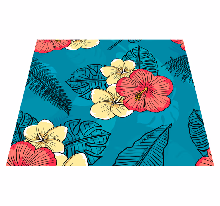 Vinil szőnyeg természet hawaii virágokkal - TenStickers