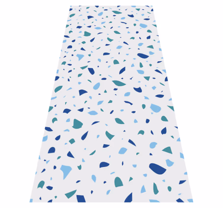 Kék árnyalatú terrazzo vinil szőnyeg struktúra - TenStickers