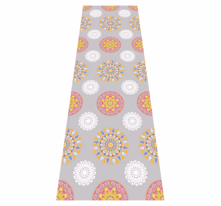 Fényes mandala körök vinil szőnyeg szüret - TenStickers