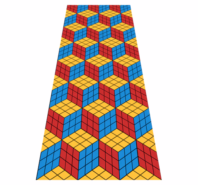Vinil szőnyeg szüret rubik kocka eredeti minta - TenStickers