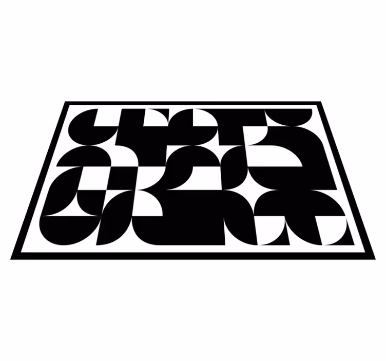 Vinil szőnyeg geometriai fekete kör mintával - TenStickers