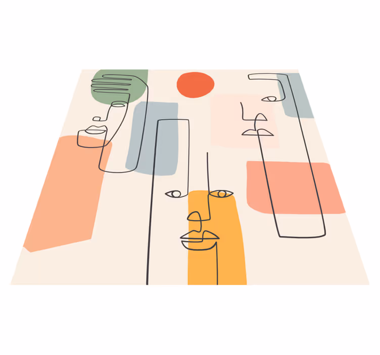 Geometriai vinil szőnyeg minimalista arccal - TenStickers