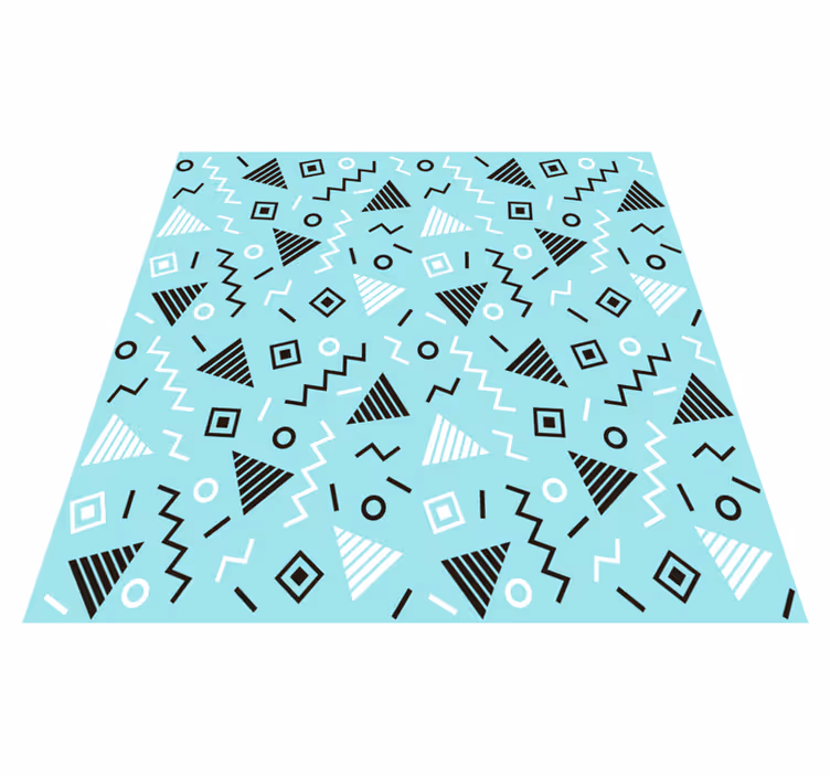 Geometriai vinil szőnyeg 80-as évek memphis stílusban - TenStickers