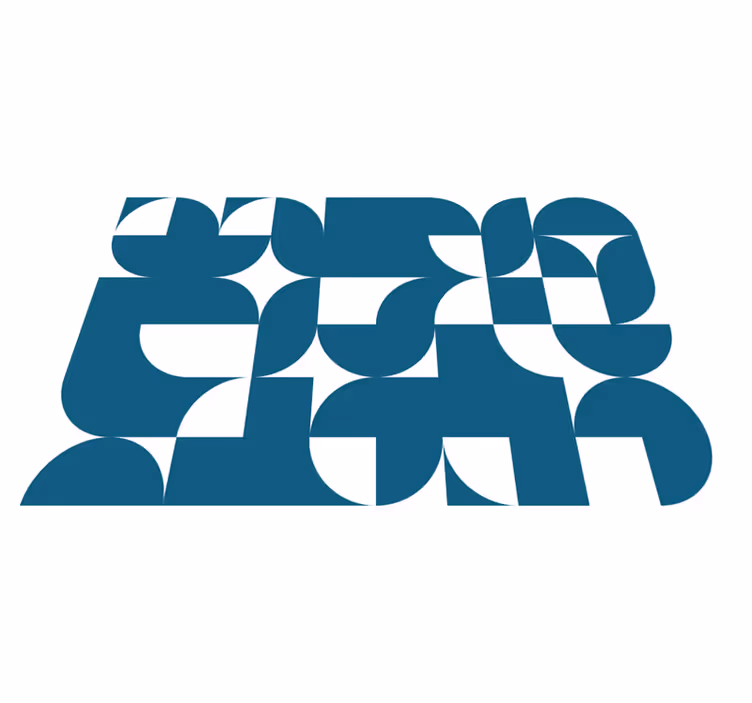 Kék kör geometriai művészeti minta vinil szőnyeg - TenStickers
