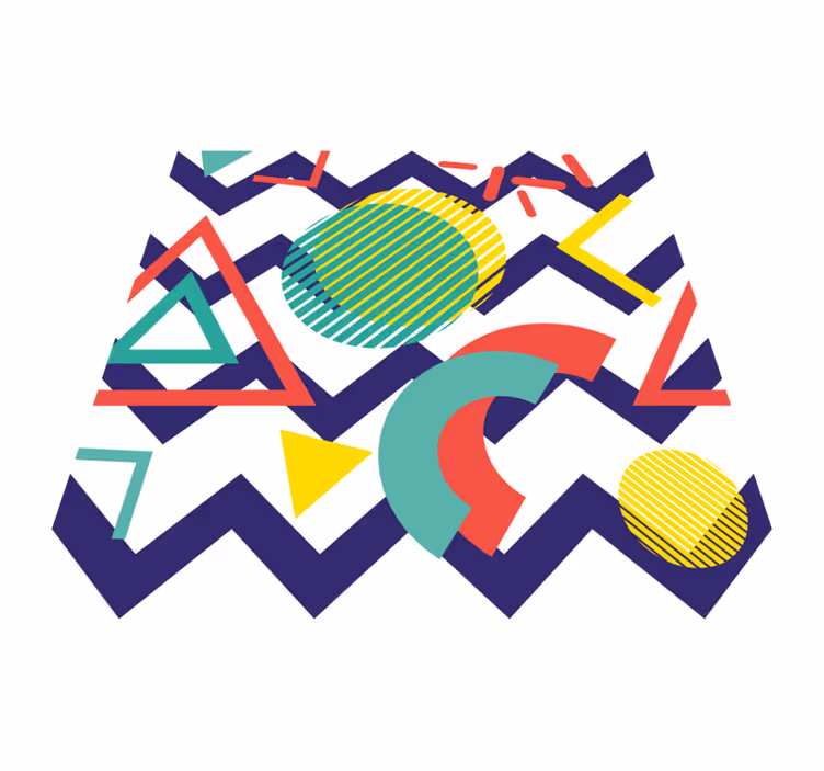 Erőteljes színek geometriai festés vinil szőnyeg - TenStickers