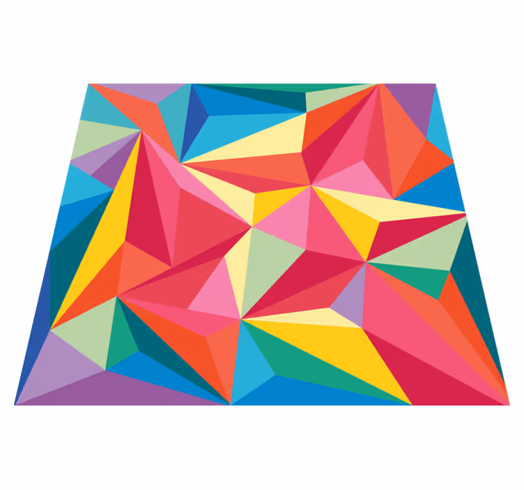 Többszínű geometriai vinil szőnyeg - TenStickers
