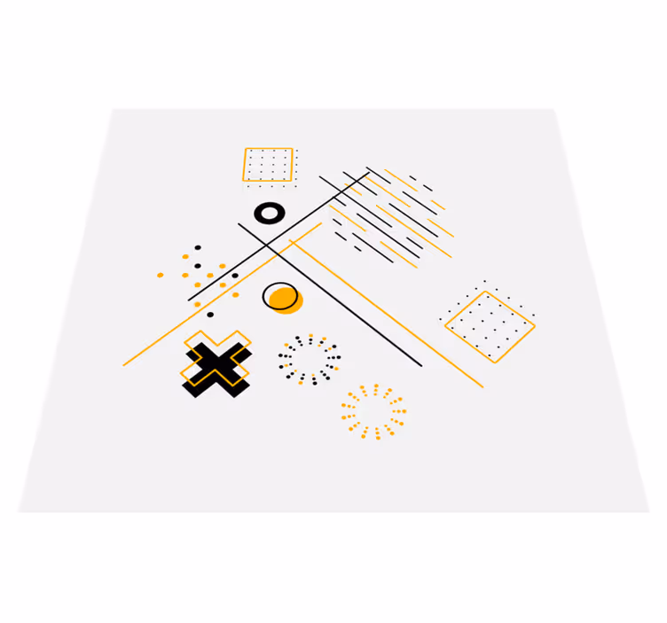 Geometriai vinil szőnyeg koncentrikus körökkel - TenStickers