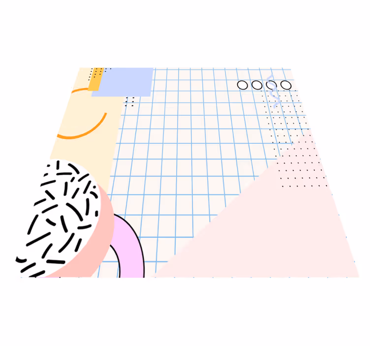 Geometriai vinil szőnyeg színes absztrakt négyzetekkel - TenStickers