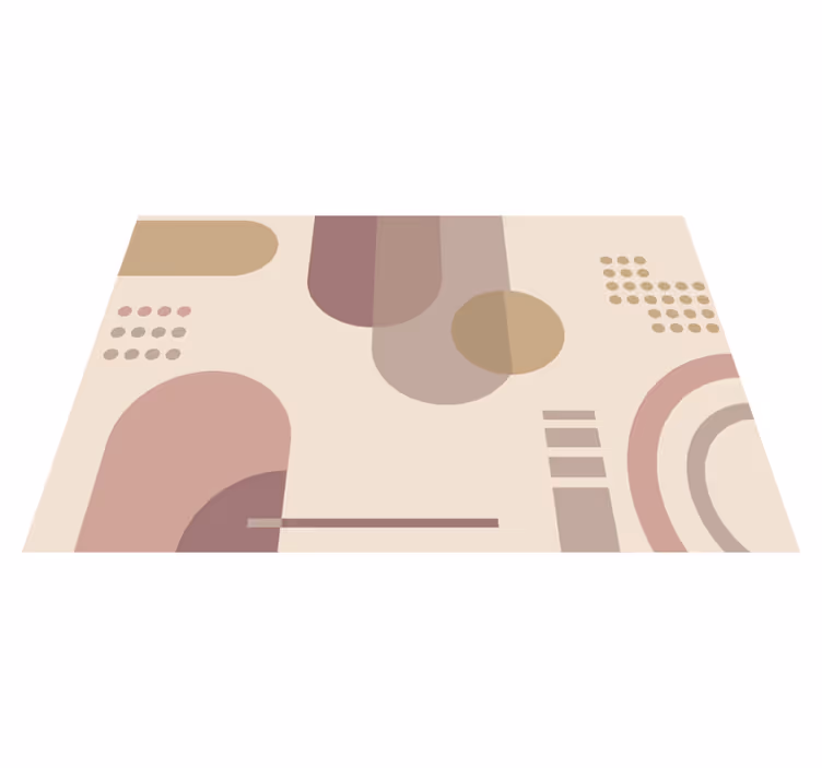 Szürke és barna geometriai vinil szőnyeg - TenStickers