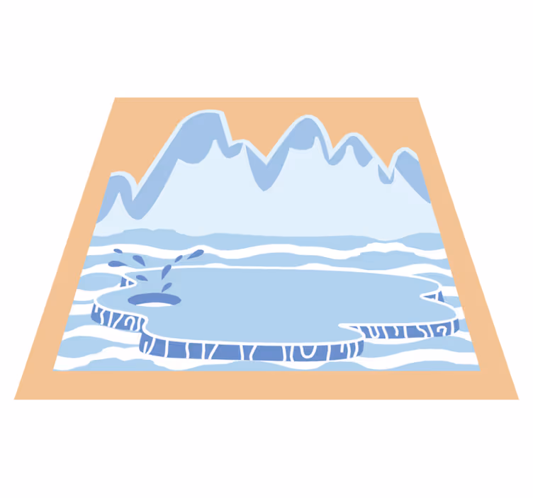 Kék jéghegyek vinil szőnyeg gyerekeknek - TenStickers