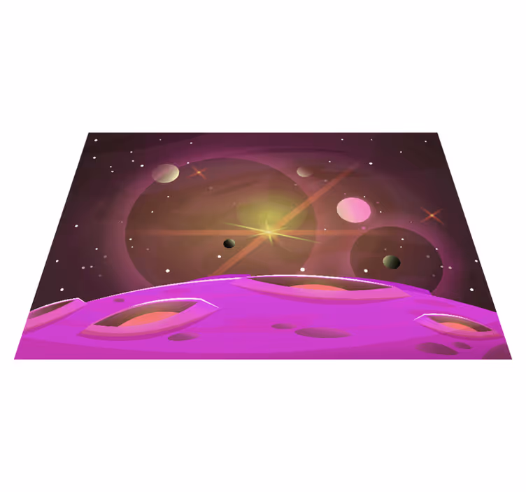 Űrbéli futurista látványok vinil szőnyeg gyerekeknek - TenStickers