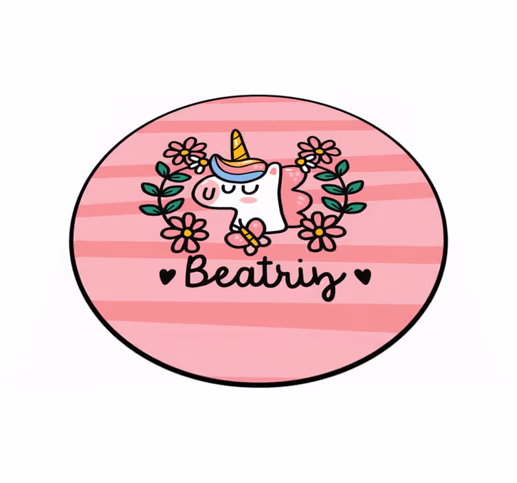 Cuki virágos egyszarvú vinil szőnyeg gyerekeknek - TenStickers