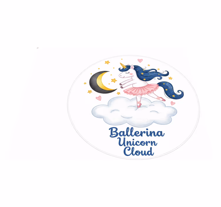 Balerina egyszarvú felhőn vinil szőnyeg gyerekeknek - TenStickers
