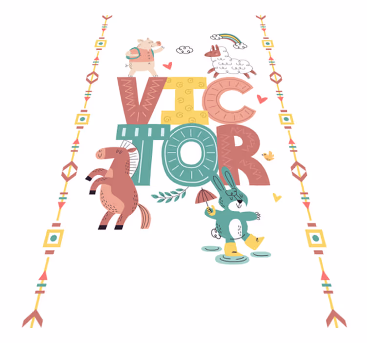 Vinil szőnyeg gyerekek személyre szabott névvel - TenStickers